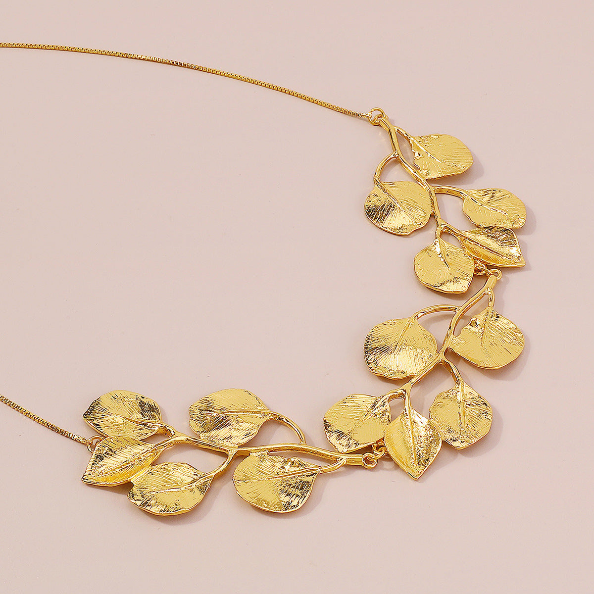 2025 Earring Necklace Luxury Metal Leaf Earrings Choker For Women Personality Jewelry Gift