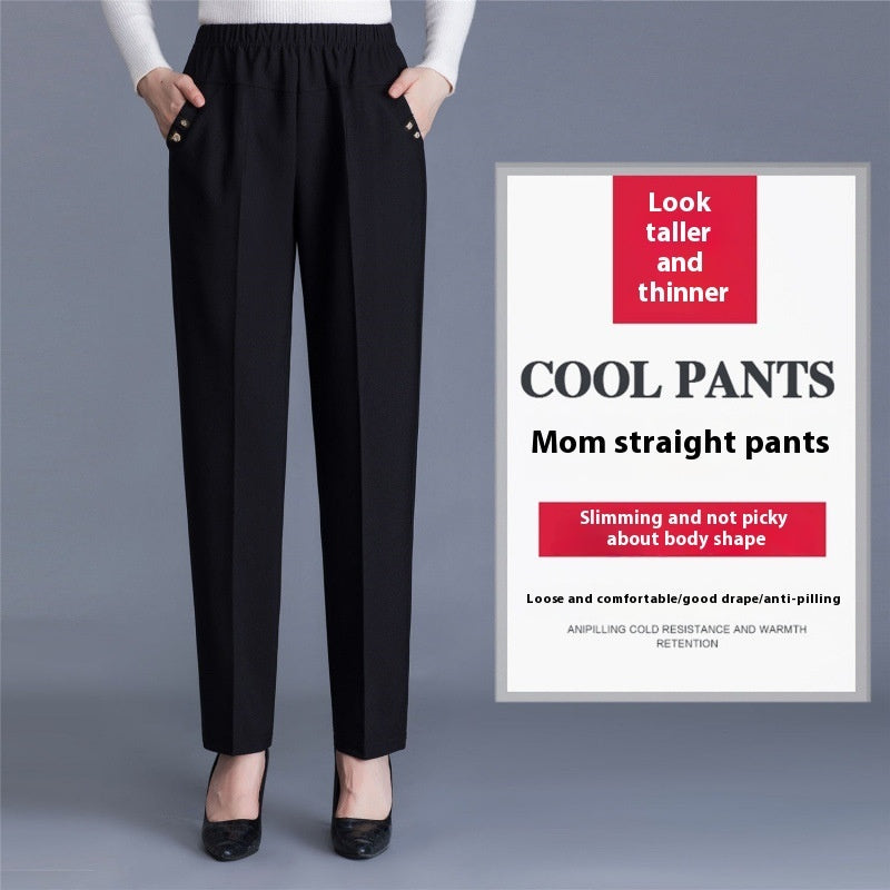 plus size Spring And Autumn Pants Straight-leg Trousers