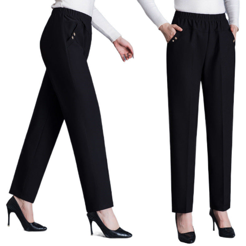plus size Spring And Autumn Pants Straight-leg Trousers