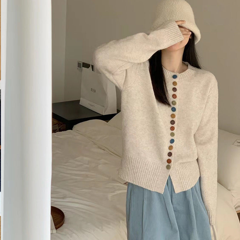 Temperament Wild Western Style Youthful-looking Vintage Wine Sweater Coat