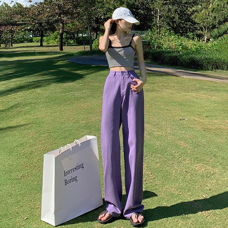 Brown Jeans For Women's New Straight And Loose Fit