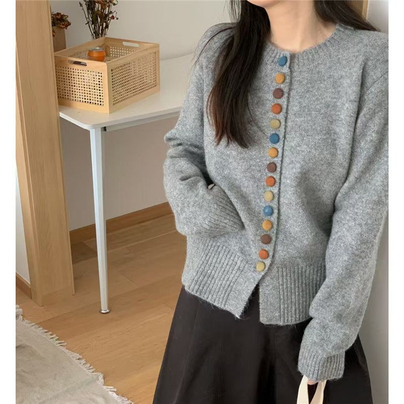 Temperament Wild Western Style Youthful-looking Vintage Wine Sweater Coat