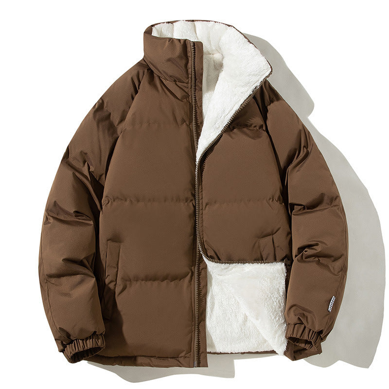 Couples Coat for Fashion Winter Warm Plush Thickened Jacket