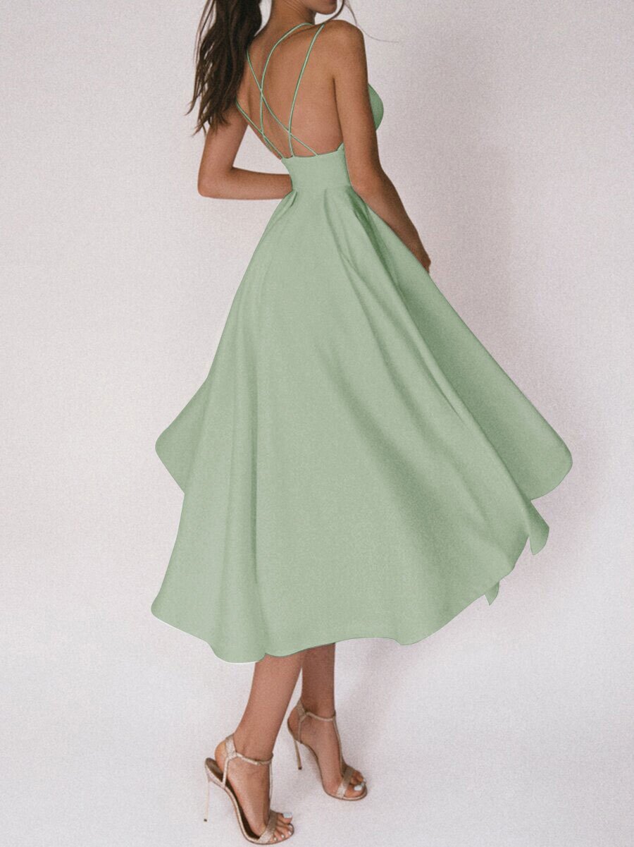 Sexy V-neck Suspender Dress Summer Fashion A-Line Long Dresses