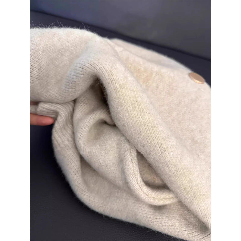 Button Knitted Cardigan Women's Sweater Korean Style Loose Soft Glutinous