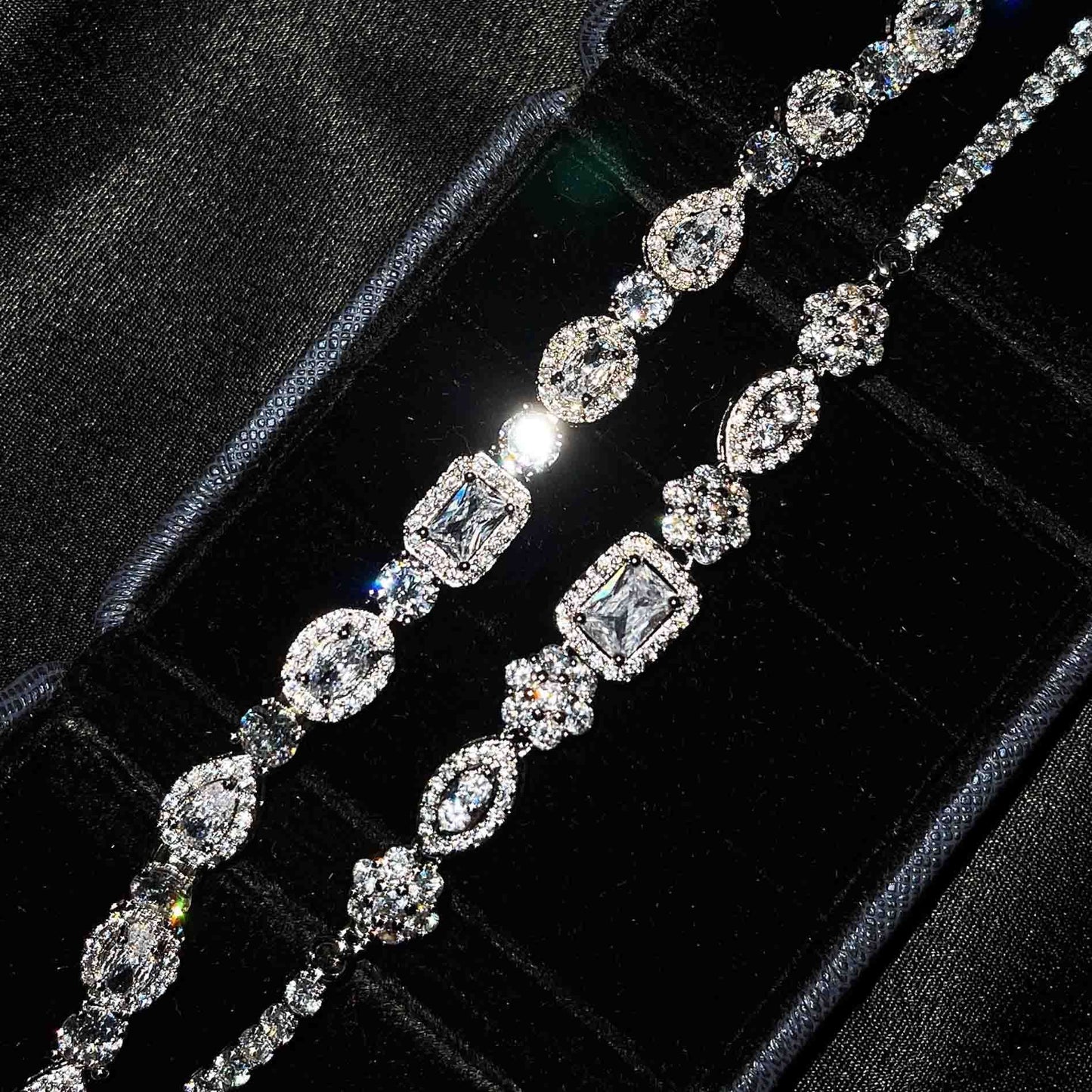 Women's Sterling Silver-plated Diamond Bracelet