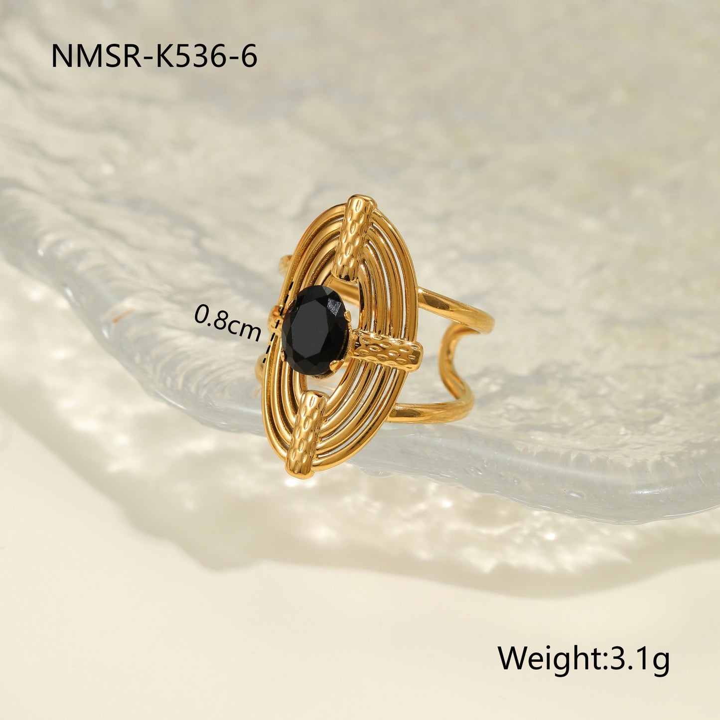 Inlaid Zircon Titanium Steel Ring For Women