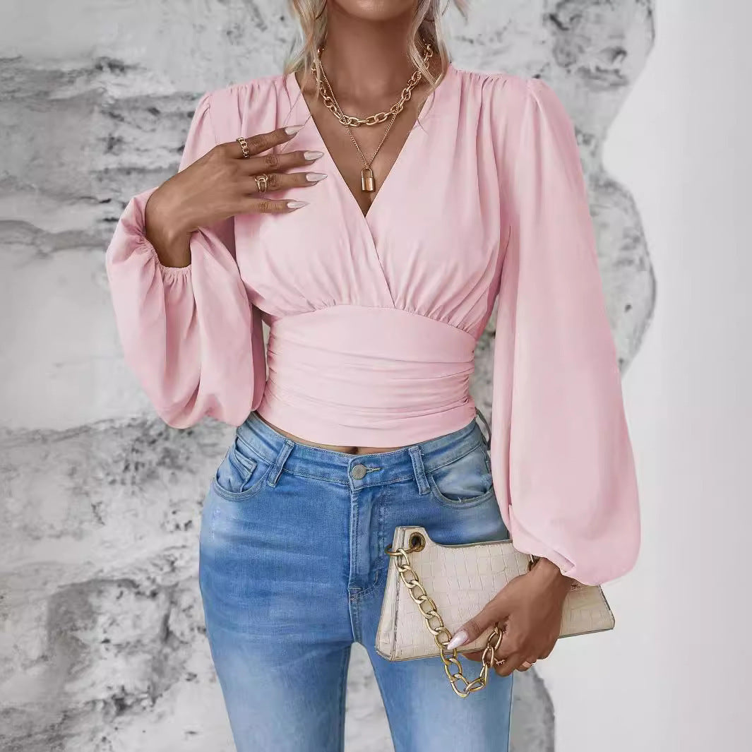 V-neck Sleeve ROYAL LUXE Top