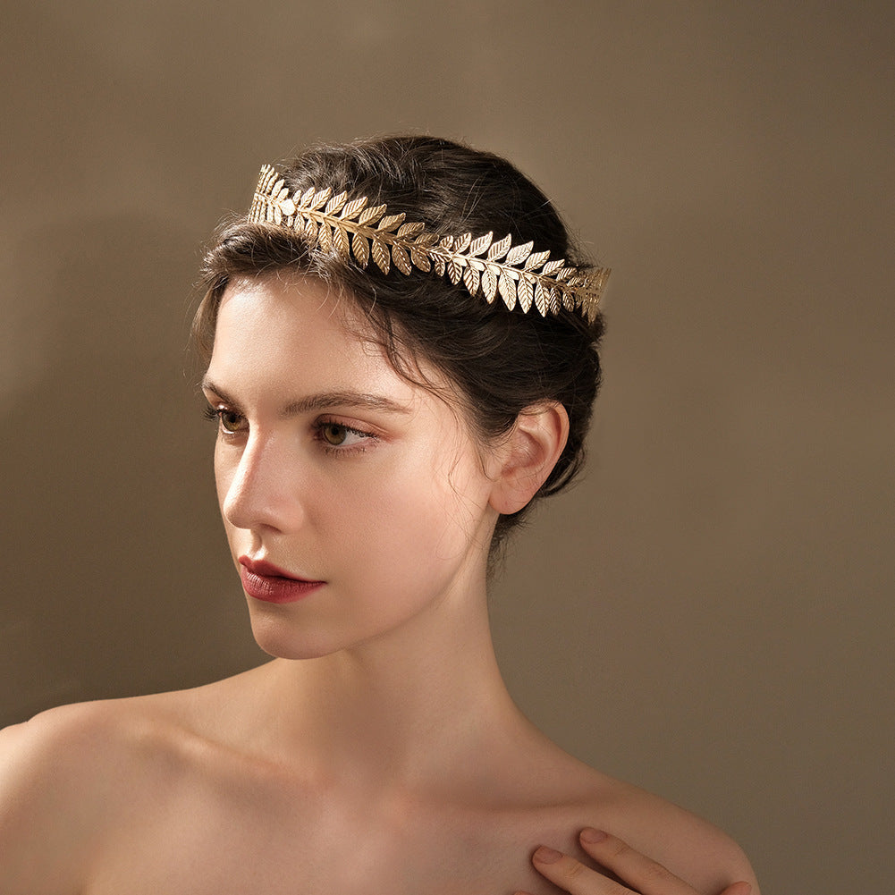 Golden Olive Branch Bridal Crown