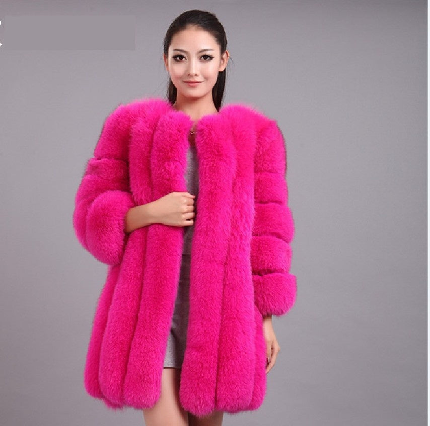 Fox Fur Mid-length Coat For Women