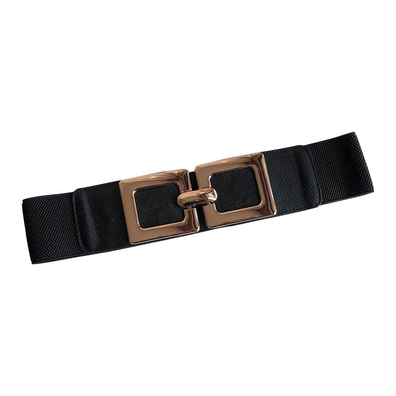 Goddess cinch Belt Women's Versatile Square Buckle Elastic Wide Waistband
