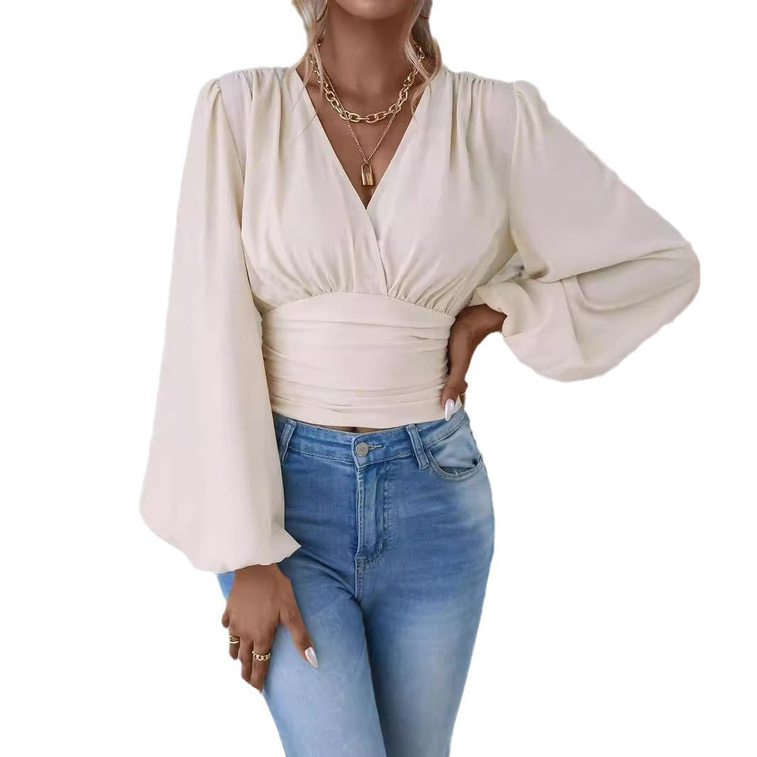 V-neck Sleeve ROYAL LUXE Top
