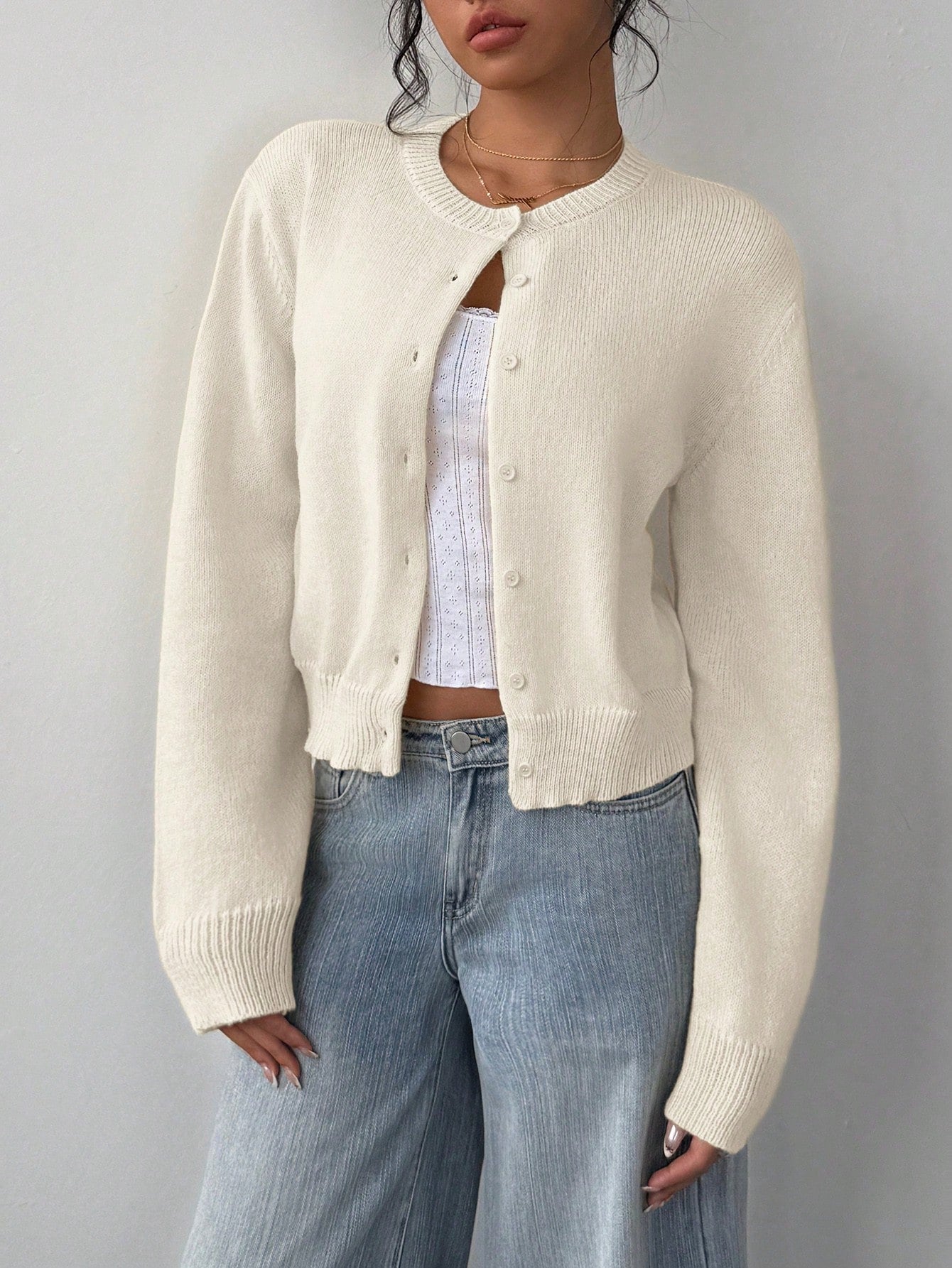 Chic Long Sleeved Knitted Cardigan