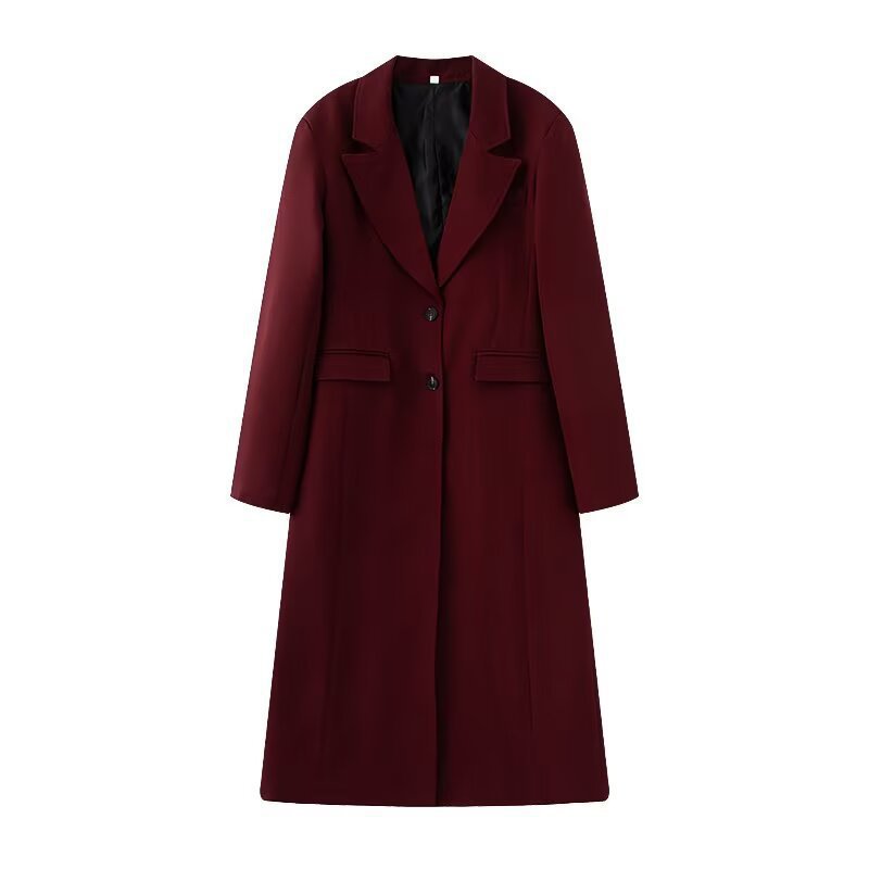 Thin Women's Slim Temperament Long Overcoat Outerwear