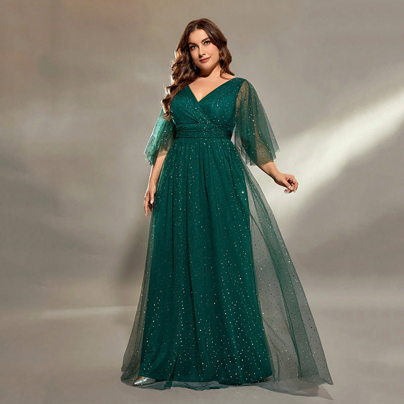 Banquet Evening Dress Choir Plus Size Long Style And Green
