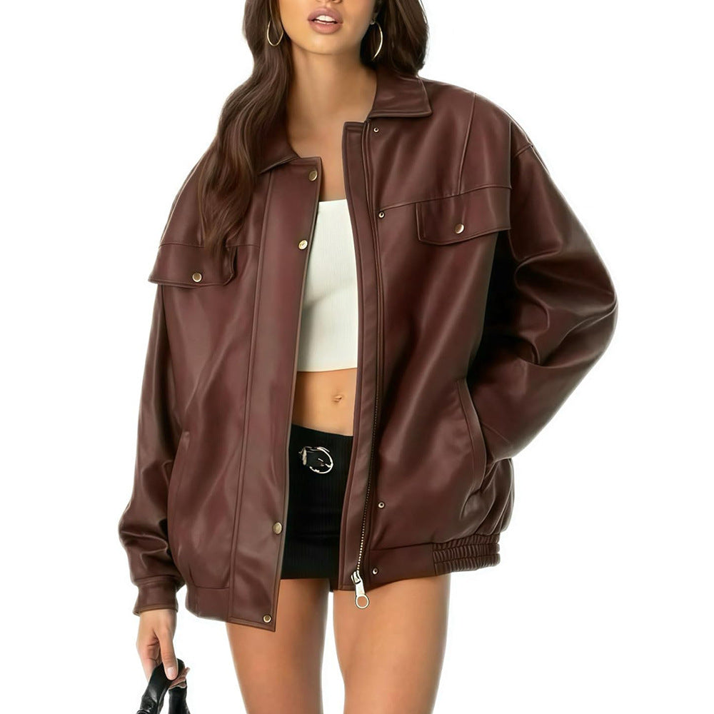 Leather Jacket Motorcycle women