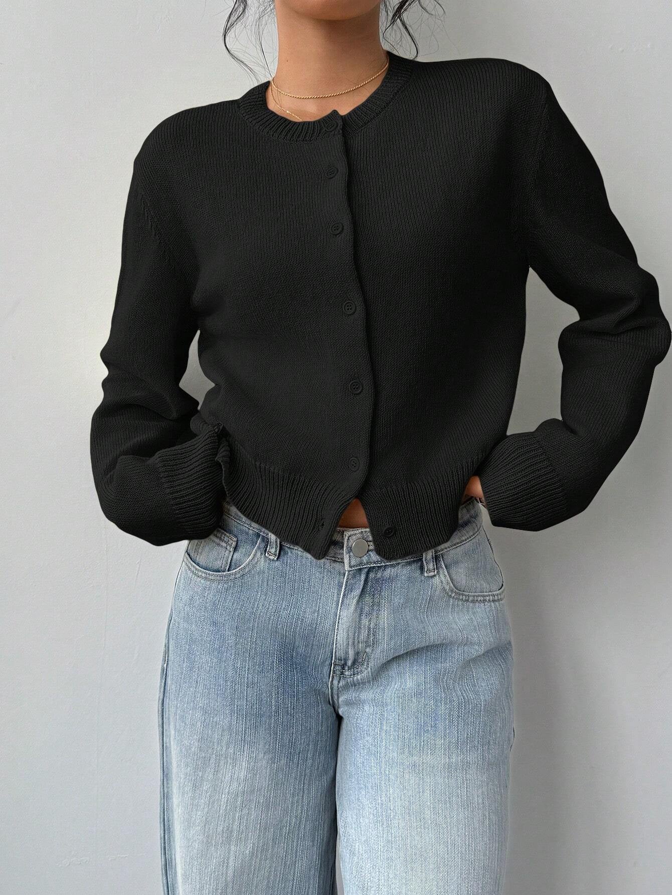 Chic Long Sleeved Knitted Cardigan