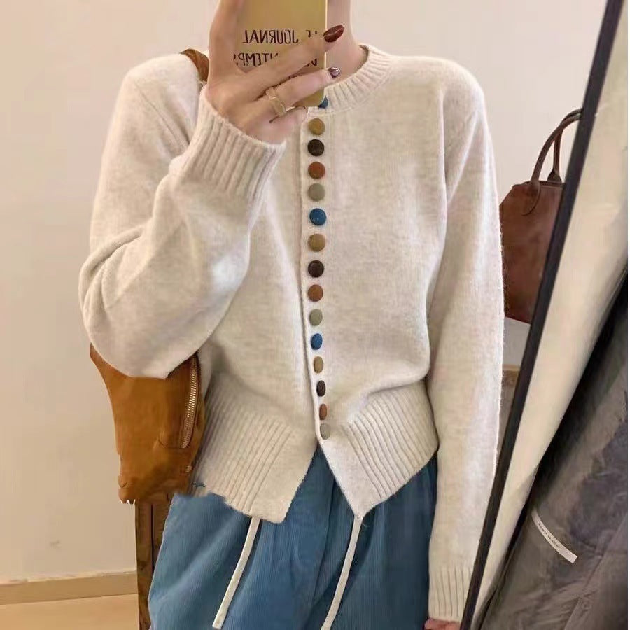 Temperament Wild Western Style Youthful-looking Vintage Wine Sweater Coat