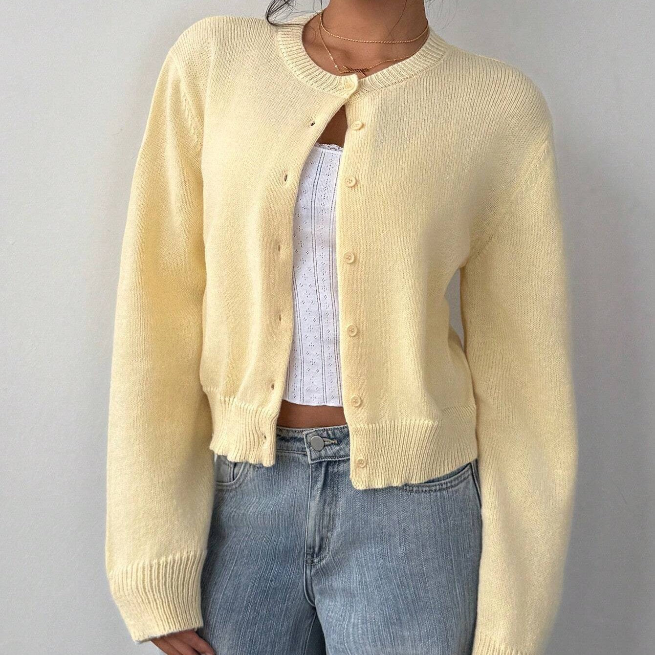 Chic Long Sleeved Knitted Cardigan