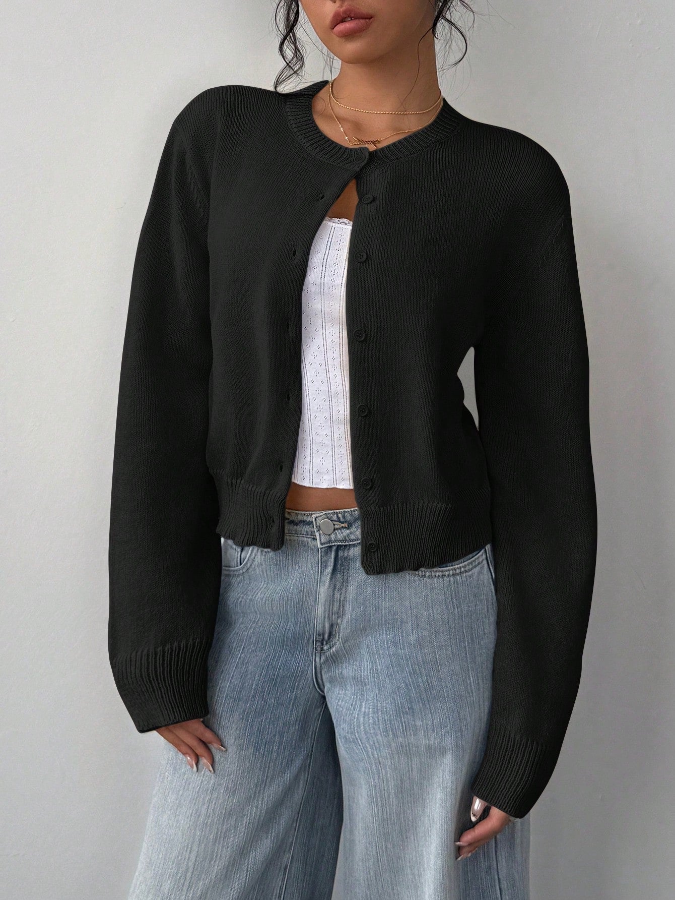 Chic Long Sleeved Knitted Cardigan
