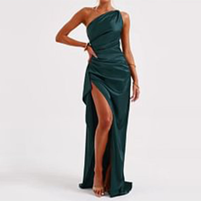 The Goddess Glow Sexy Summer Elegant Slim-fit Solid Color Satin Dresses For Women