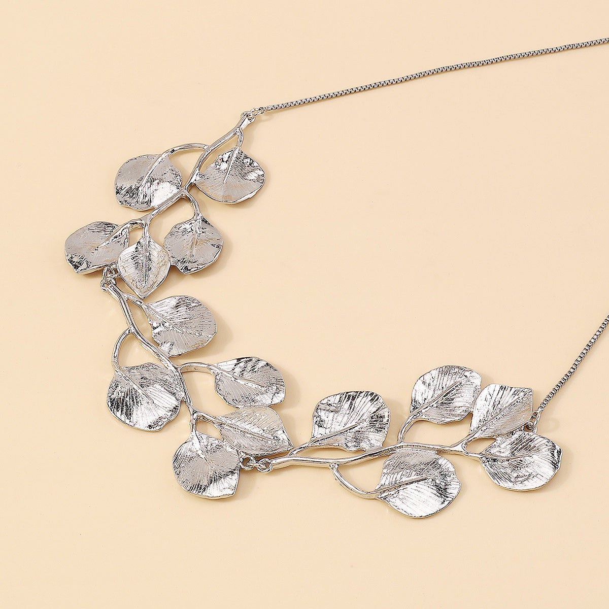 2025 Earring Necklace Luxury Metal Leaf Earrings Choker For Women Personality Jewelry Gift