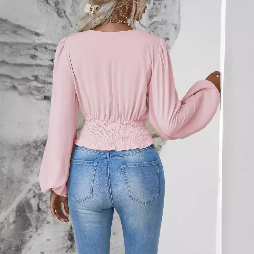 V-neck Sleeve ROYAL LUXE Top