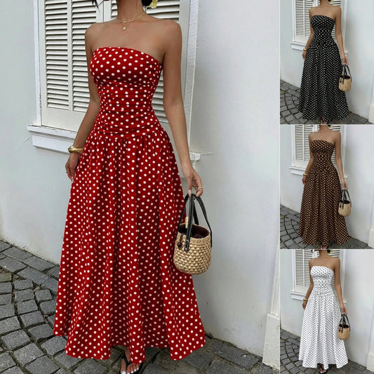 Elegant Polka-dot Off-shoulder Dresses