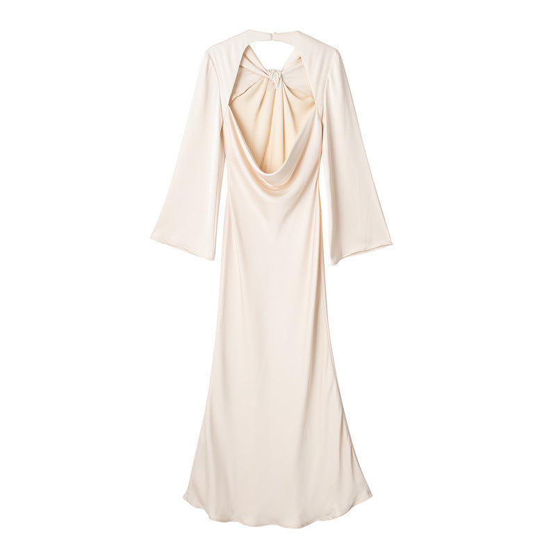 European And American Style Women's Backless Satin Dresses