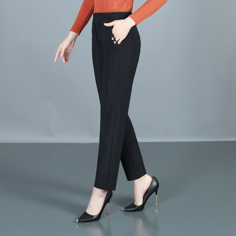 plus size Spring And Autumn Pants Straight-leg Trousers