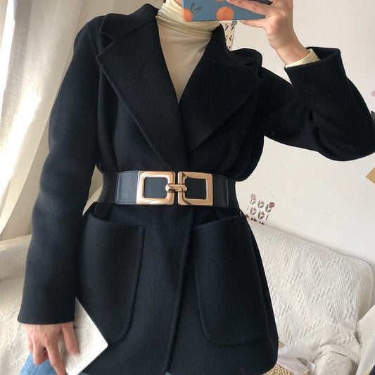 Goddess cinch Belt Women's Versatile Square Buckle Elastic Wide Waistband