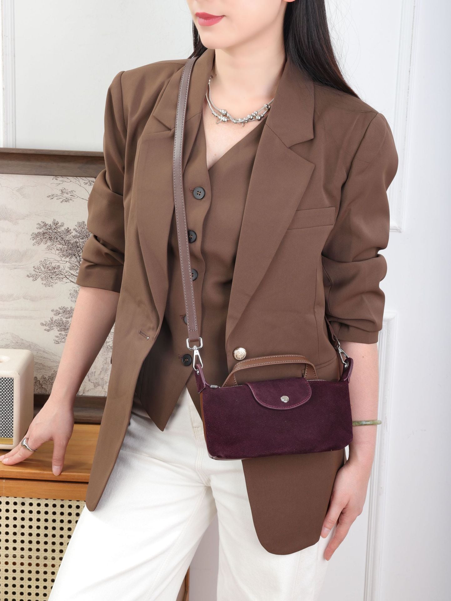 Corticbagal Women's Spliced Casual Crossbody Bag