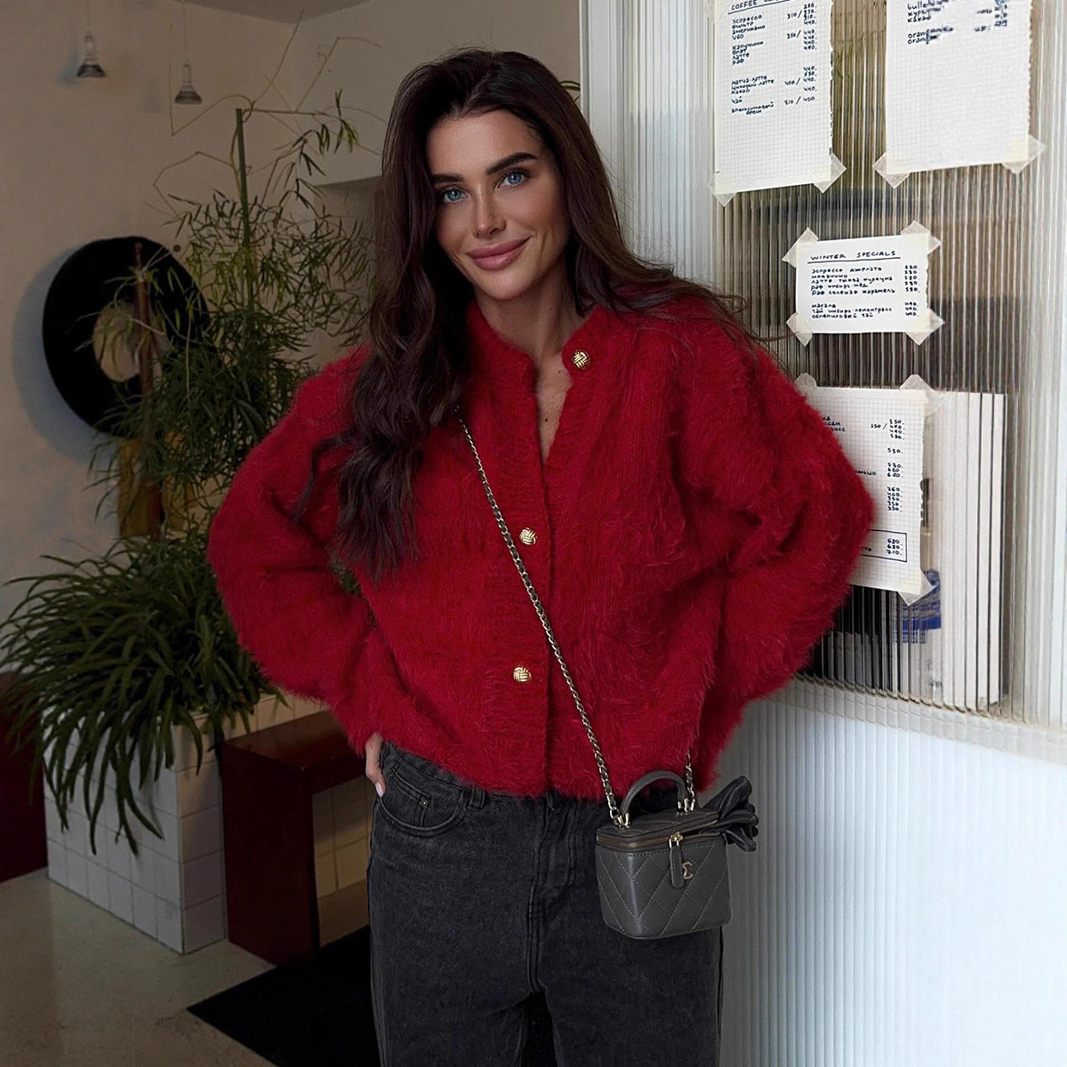 Mink Knitted Sweater Cardigan