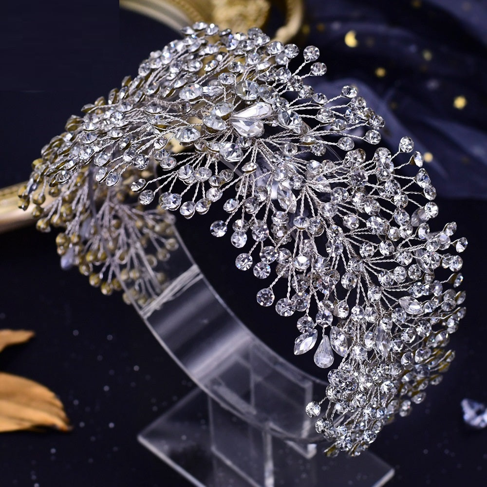 Bridal Headwear Hair Accessories, Handmade Rhinestone Hair Band
