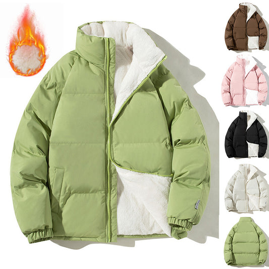 Couples Coat for Fashion Winter Warm Plush Thickened Jacket