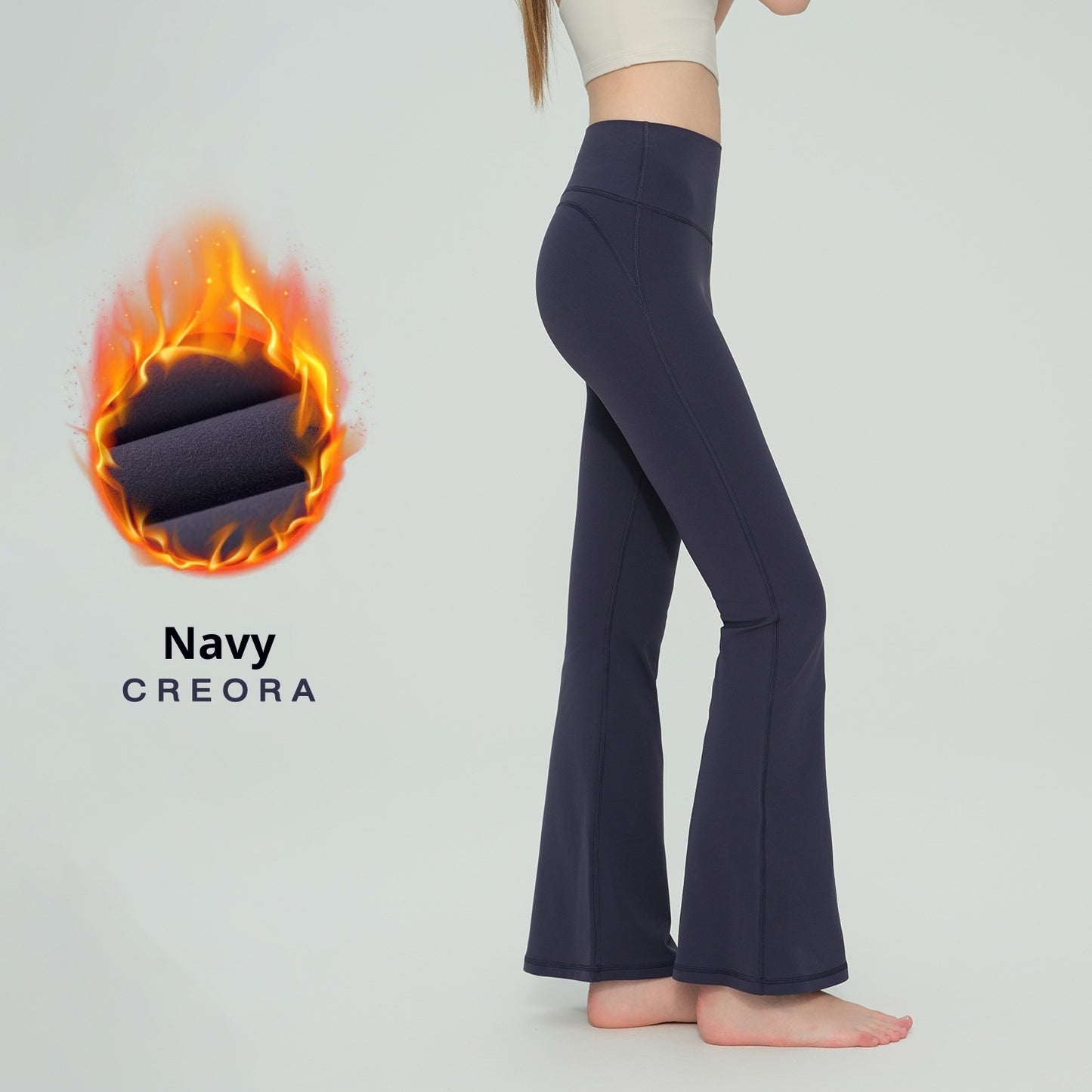 Autumn Thickened Fleece High-waisted Butt-lifting Slim Flare Pants