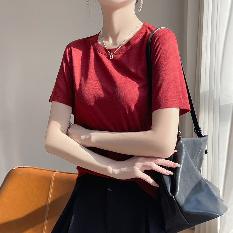 Loose Temperament Round Neck T-shirt Women