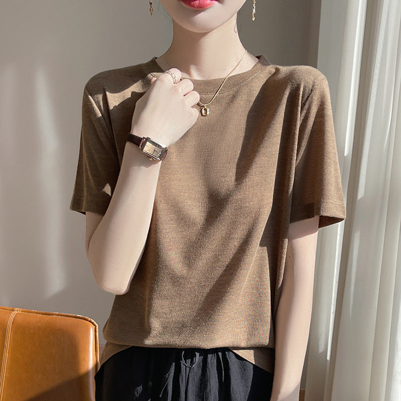 Loose Temperament Round Neck T-shirt Women