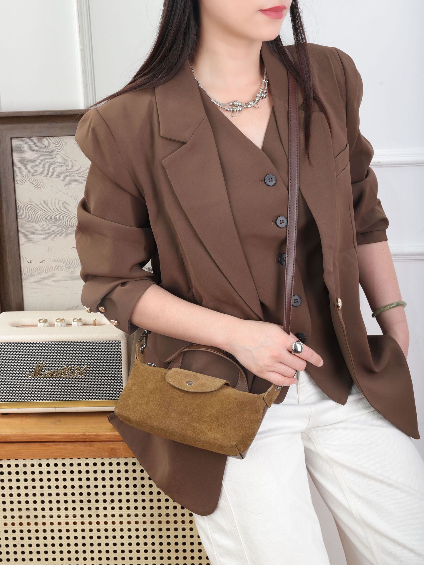 Corticbagal Women's Spliced Casual Crossbody Bag