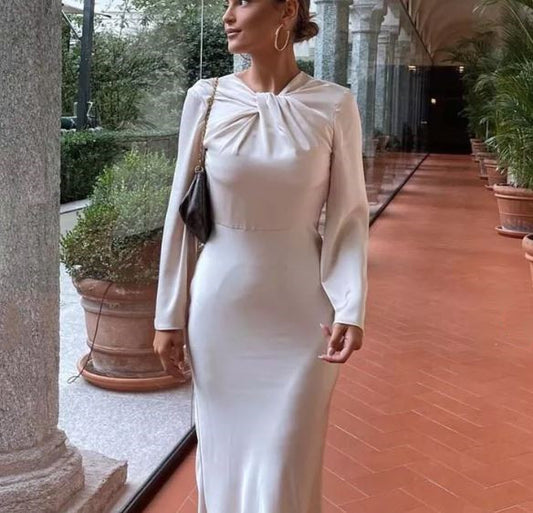 European And American Style Women's Backless Satin Dresses