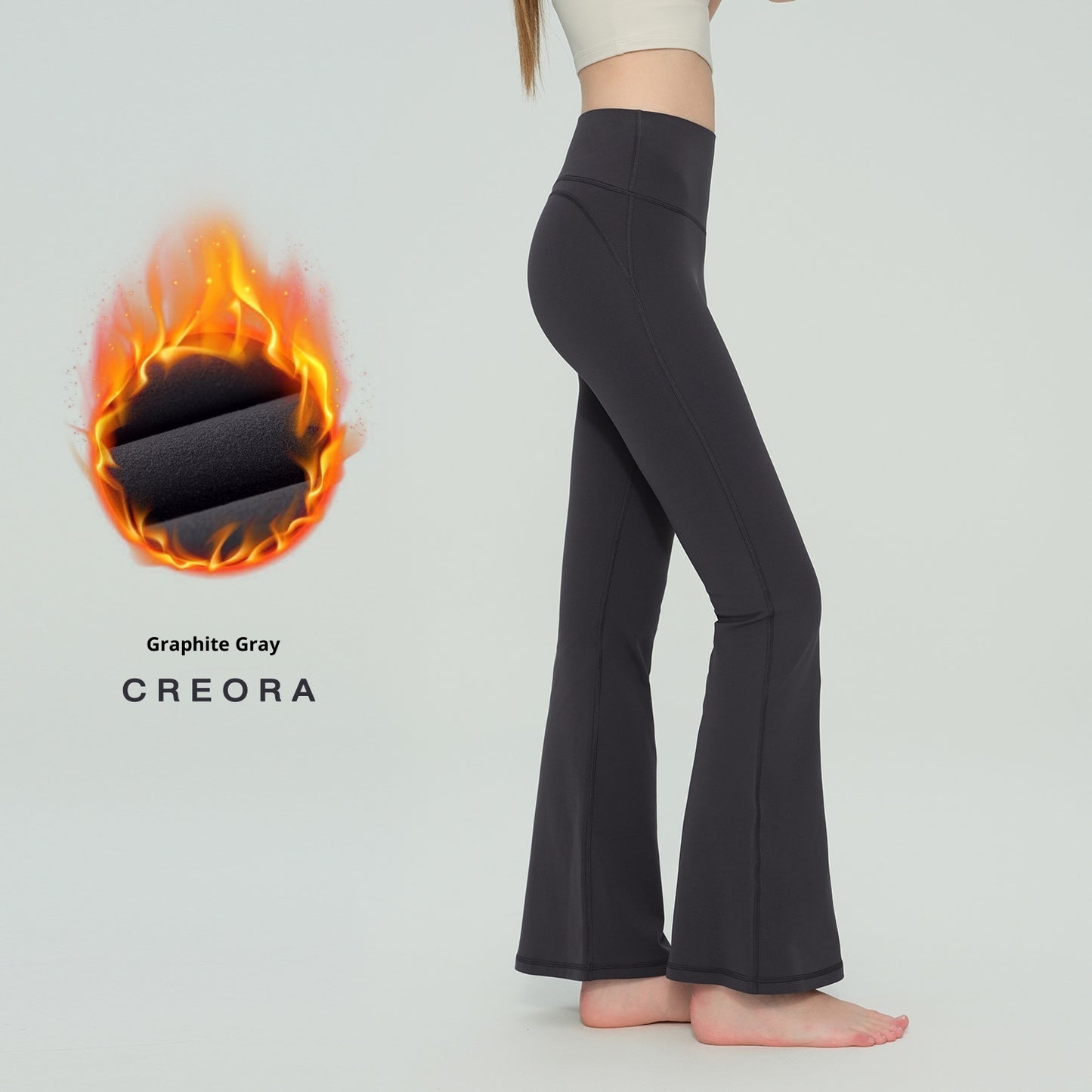 Autumn Thickened Fleece High-waisted Butt-lifting Slim Flare Pants