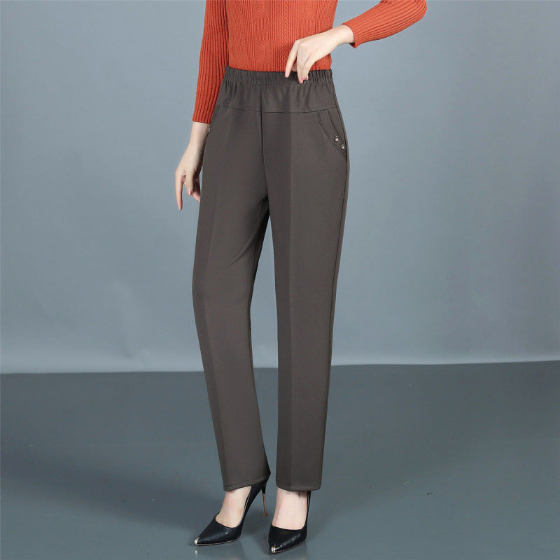 plus size Spring And Autumn Pants Straight-leg Trousers