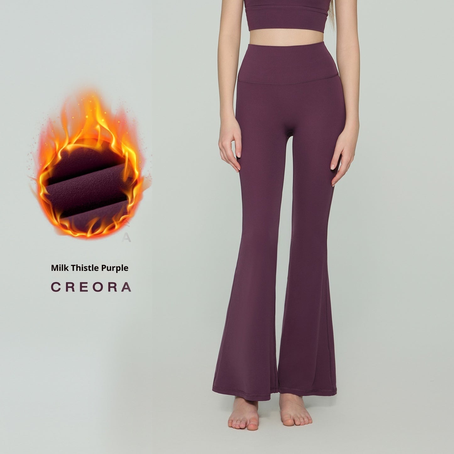 Autumn Thickened Fleece High-waisted Butt-lifting Slim Flare Pants