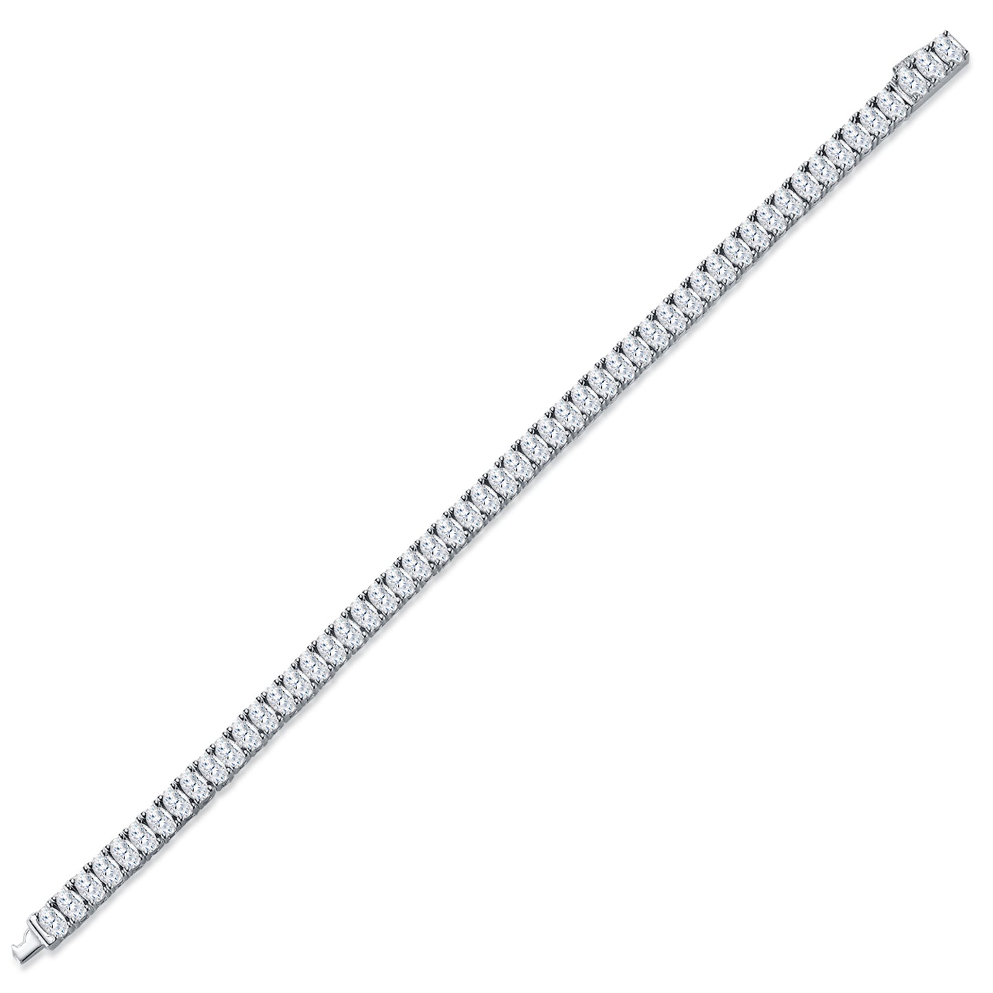 A Luxurious And Fashionable Minimalist Jewelry Bracelet Featuring Top-quality Moissanite, Made Of S925 Silver Electroplated With Platinum.