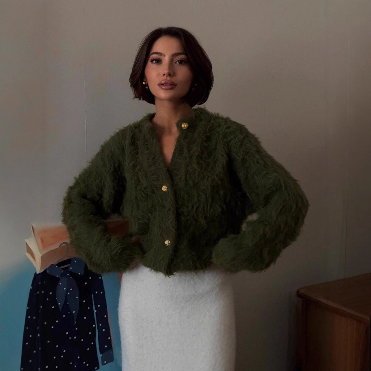 Mink Knitted Sweater Cardigan