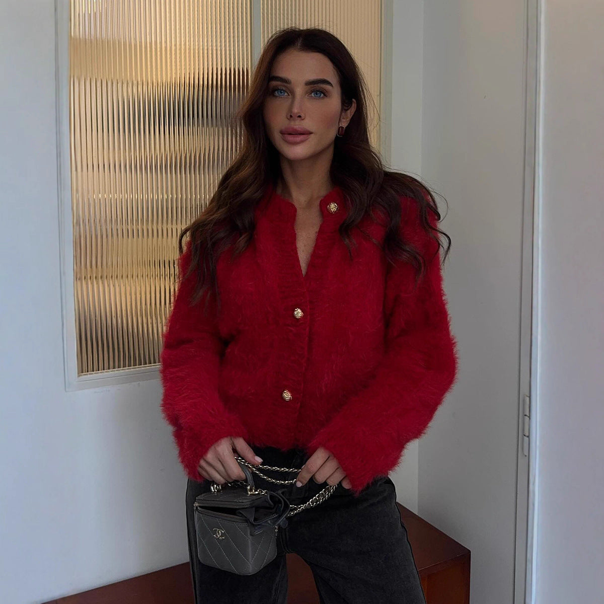 Mink Knitted Sweater Cardigan