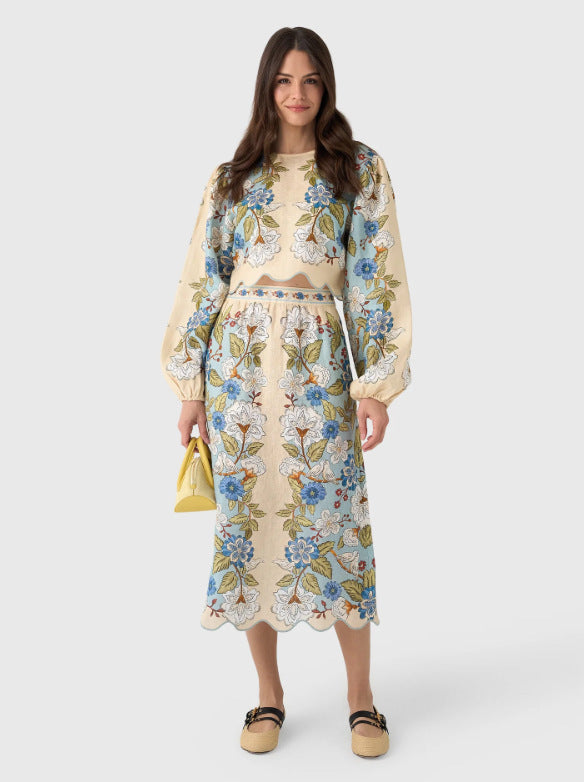 Womens Fashionable Printed Two-Piece Dress Set