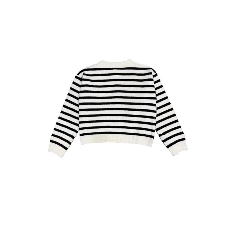 Long Sleeve Striped Color Block Women's Fashion Round Neck Casual Sweater