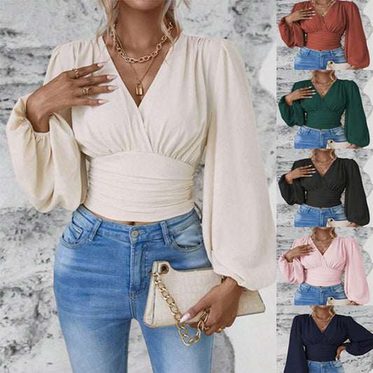 V-neck Sleeve ROYAL LUXE Top