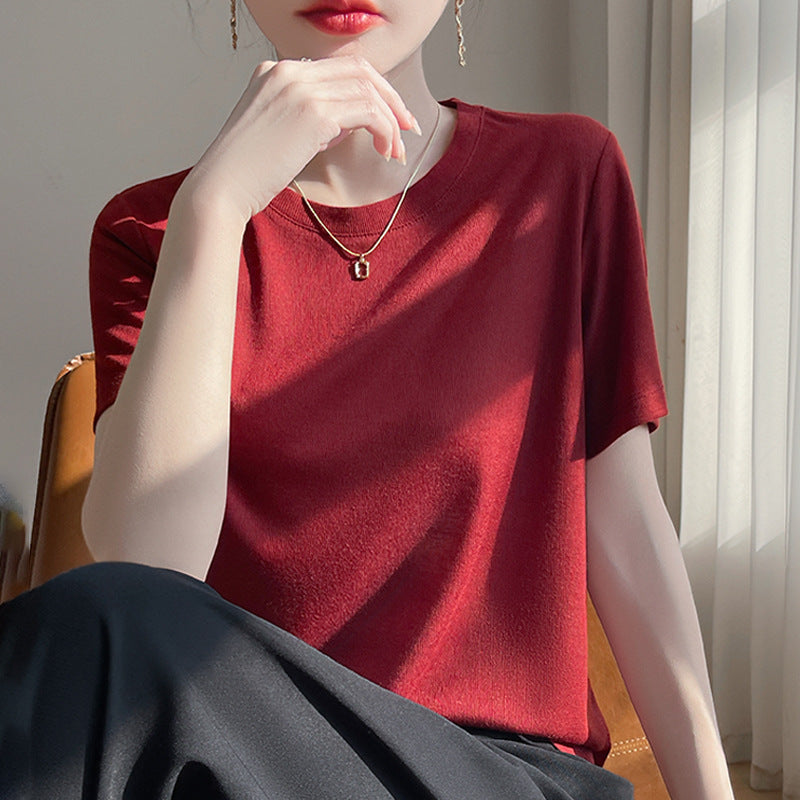 Loose Temperament Round Neck T-shirt Women